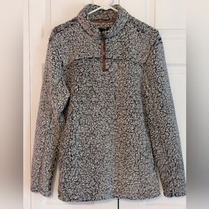 Women's Grey 1/4 Zip Alpine Sherpa Size Small